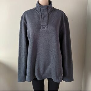 Roots 73 Athletic grey 1/4 button grey sweater, men's medium